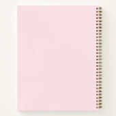 Roze witte script recept kookboek notitieboek (Achterkant)
