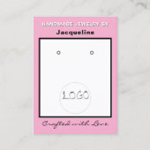 Roze Witte Sieraden Oorbellen Logo QR Code Visitekaartje (Voorkant)