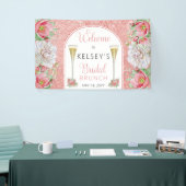 Roze witte sinaasappel Roos Blooms Bridal Brunch  Spandoek (Beurs)