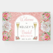 Roze witte sinaasappel Roos Blooms Bridal Brunch  Spandoek (Horizontaal)