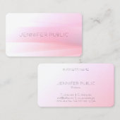 Roze witte Sjabloon elegant design trendy modern Visitekaartje (Voorkant / Achterkant)