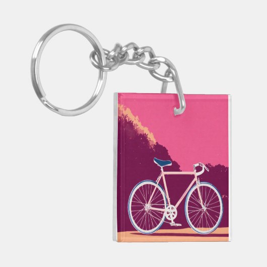 Roze witte sleutelhanger (Voorkant Links)