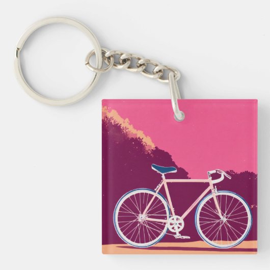 Roze witte sleutelhanger (Voorkant)