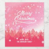 Roze witte sneeuw vreedzame boskerst wijn etiket (Enkel label)