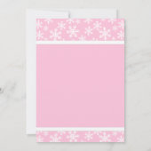 Roze witte sneeuwvlokken Bow Winter ONEderland Kaart (Achterkant)