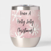 Roze Witte Sneeuwvlokken Kerst (Voorkant)