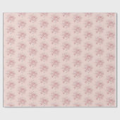 Roze Witte Sneeuwvlokken Kerst Cadeaupapier (Vlak)