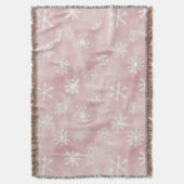 Roze Witte Sneeuwvlokken Kerst Deken (Voorkant Verticaal)