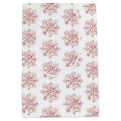 Roze Witte Sneeuwvlokken Kerst Medium Cadeauzakje (Voorkant)