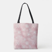 Roze Witte Sneeuwvlokken Kerst Tote Bag (Achterkant)