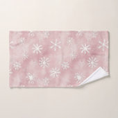 Roze Witte Sneeuwvlokken Kerstmis Bad Handdoek (Handdoek)