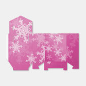 Roze Witte Sneeuwvlokken Minimalistische Kerstmis Bedankdoosjes (Uitgevouwen)