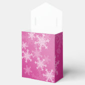 Roze Witte Sneeuwvlokken Minimalistische Kerstmis Bedankdoosjes (Geopend)