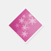 Roze Witte Sneeuwvlokken Minimalistische Kerstmis Servetten (Hoek)