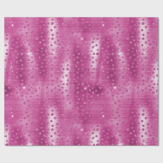 Roze Witte Sparkle Cheetah Print Cadeaupapier (Vlak)