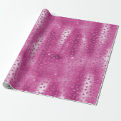 Roze Witte Sparkle Cheetah Print Cadeaupapier (Uitgerold)