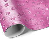 Roze Witte Sparkle Cheetah Print Cadeaupapier (Rol Hoek)