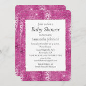 Roze witte Sparkle Leopard Baby shower Kaart (Voorkant / Achterkant)