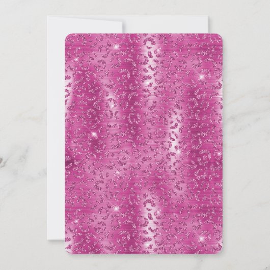 Roze witte Sparkle Leopard Baby shower Kaart (Achterkant)