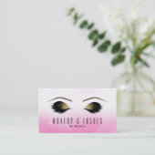 Roze witte sparkle Makeup Eyelashes Beauty Spa Visitekaartje (Staand voorkant)