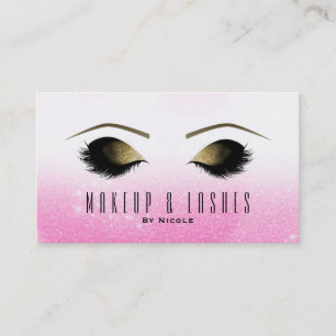 Roze witte sparkle Makeup Eyelashes Beauty Spa Visitekaartje