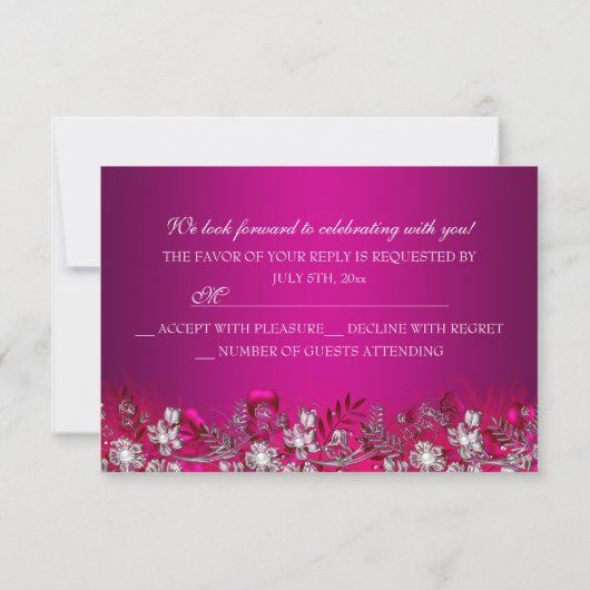 Roze Witte Sparkle Mask Masquerade Party RSVP (Achterkant)