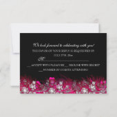 Roze Witte Sparkle Mask Masquerade Party RSVP (Achterkant)