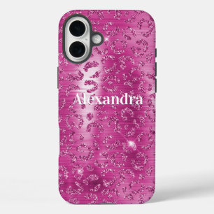Roze witte spleet iPhone 16 plus hoesje