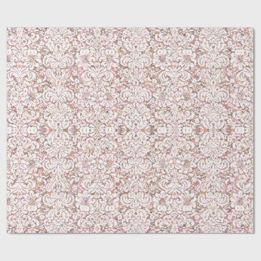 Roze witte spoelvormig ontwerp cadeaupapier (Vlak)