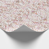 Roze witte spoelvormig ontwerp cadeaupapier (Hoek)