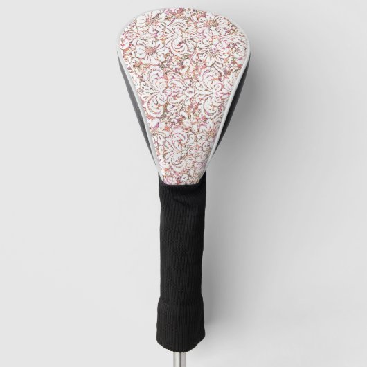 Roze witte spoelvormig ontwerp golfheadcover (Voorkant)