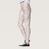 Roze witte spoelvormig ontwerp leggings (Links)