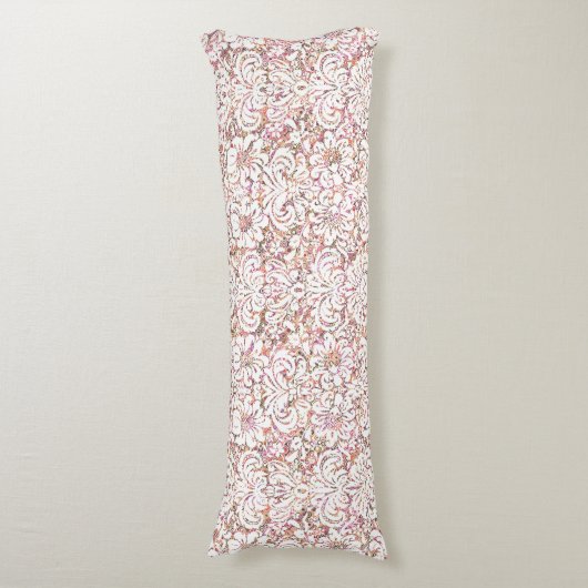 Roze witte  spoelvormig ontwerp lichaamskussen (Voorkant Verticaal)