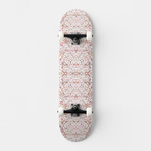 Roze witte spoelvormig ontwerp persoonlijk skateboard (Voorkant)