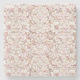 Roze witte spoelvormig ontwerp stenen onderzetter