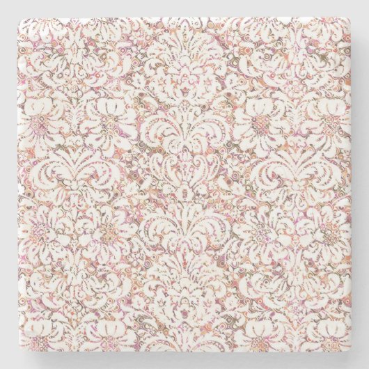 Roze witte spoelvormig ontwerp stenen onderzetter (Voorkant)
