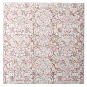 Roze witte  spoelvormig ontwerp tegeltje (Voorkant)