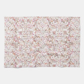 Roze witte  spoelvormig ontwerp theedoek (Horizontaal)