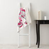 roze witte sportzaal meisjes basketbal sherpa deken (In situ)