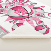roze witte sportzaal meisjes basketbal sherpa deken (3/4)