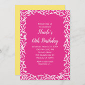 Roze & Witte Sprinkles Leuke verjaardagsfeestje Kaart (Voorkant / Achterkant)