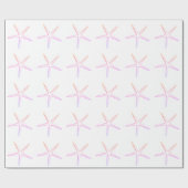 Roze witte staartroop kerstfeestdag cadeaupapier (Vlak)