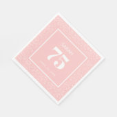 Roze Witte Stardust Glitter 75e Verjaardag Servet (Hoek)