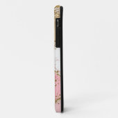 Roze & Witte Steen en Gouden Glitter Agate Monogra Case-Mate iPhone Case (Achterkant/links)