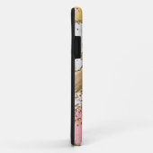 Roze & Witte Steen en Gouden Glitter Agate Monogra Case-Mate iPhone Case (Achterkant/rechts)