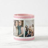 Roze witte stempel Lijst 4 Familie Foto Mok (Midden)