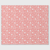 Roze & Witte Ster & Snowflake Patroon Cadeaupapier (Vlak)