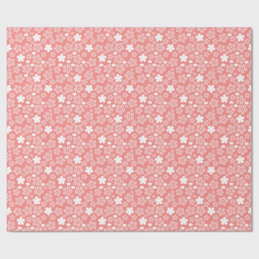 Roze & Witte Ster & Snowflake Patroon Cadeaupapier (Vlak)