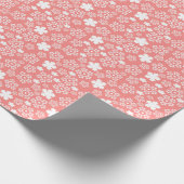Roze & Witte Ster & Snowflake Patroon Cadeaupapier (Hoek)