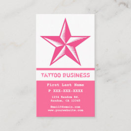 Roze witte ster tattoo visitekaartjes